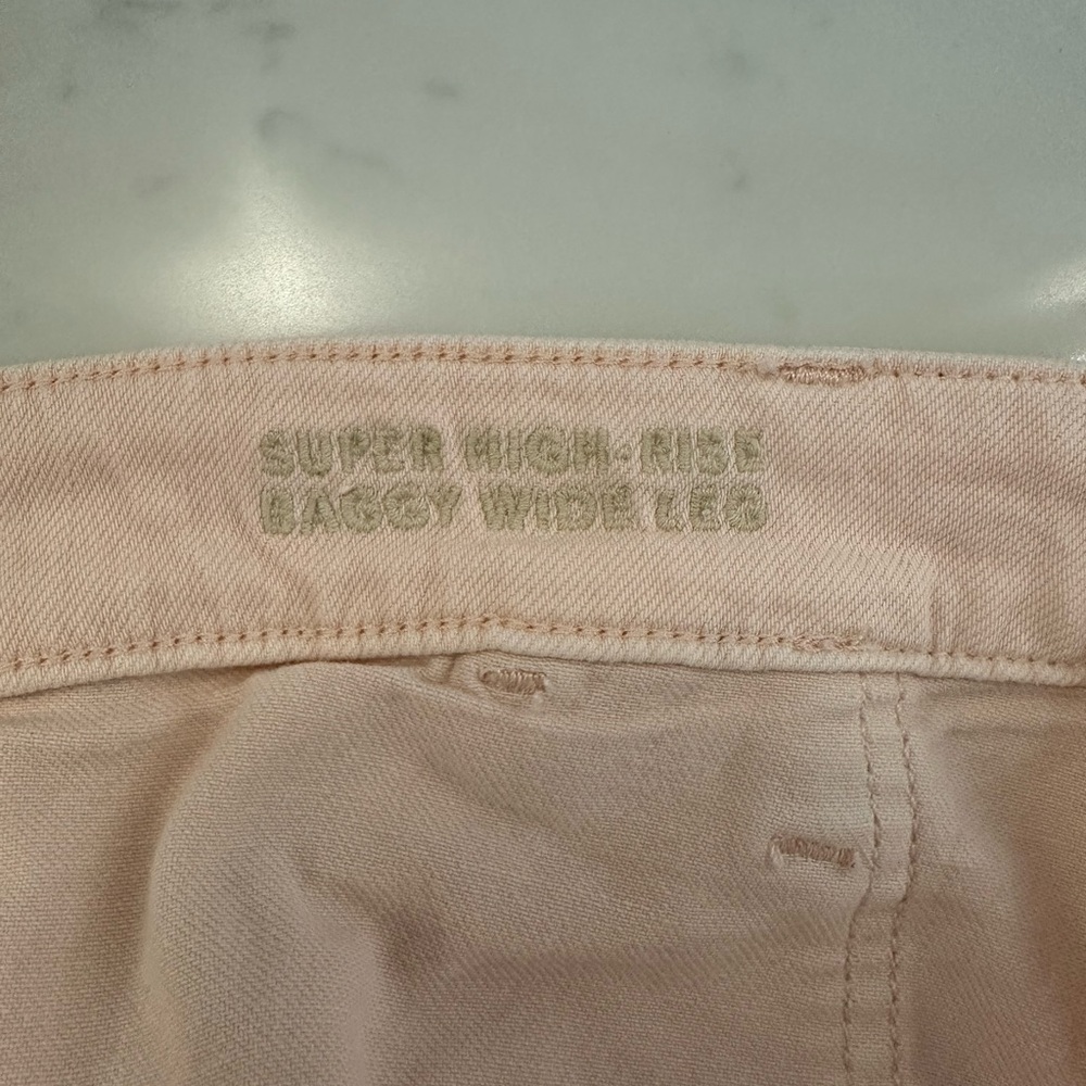 American Eagle, Pink, Super High-Rise, Baggy Wide-Leg Women’s Pants, in Size 10 - Picture 5 of 6